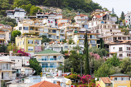 Alanya builidngs on a big hill..の写真素材