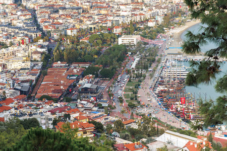 View of the waterfront of Alanya, Turkey.の写真素材