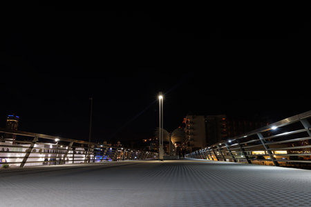Night boulevard in Torrevieja in Spain.の写真素材