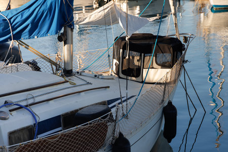 Doghouse on the bow of a sailboat.の写真素材