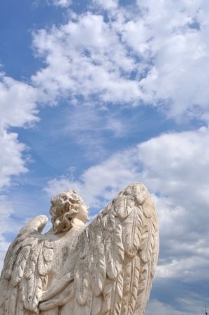 Angel facing skyの写真素材