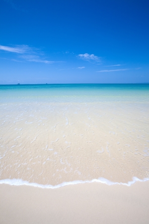 Beautiful beach with clear blue sky and beautiful blue seaの写真素材