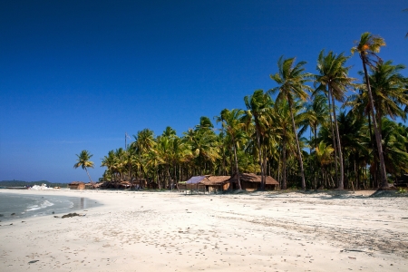 Beautiful west coast beach of Ngwe Saung village, Myanmar.の写真素材