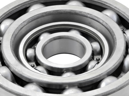 Closeup of two bearings on the white background.の写真素材