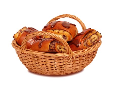 Chocolate rolls isolated on the white background.の写真素材