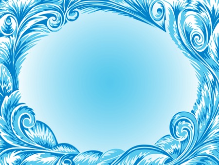 Decorative frame and snowflakes background for your projects.のイラスト素材