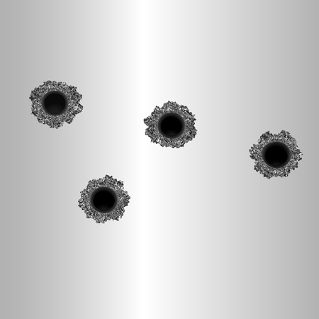 Vector format of bullet holes in metal plate.のイラスト素材