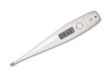 Medical digital thermometer isolated on the white background.の写真素材
