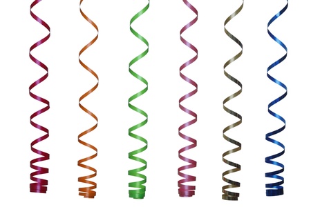  Holiday streamers, isolated on the white backgroundの写真素材