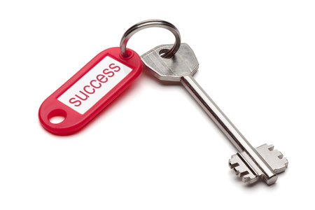 Key to success, isolated on the white background, clipping path included. 