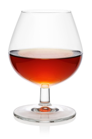 Glass of cognac, isolated on the white background, clipping path included の写真素材