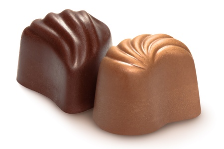 Chocolate sweets, isolated on the white background, clipping path included の写真素材