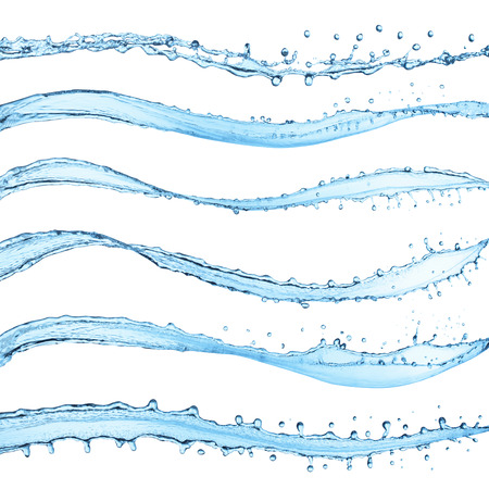 Set of water splashes, isolated on the white background の写真素材
