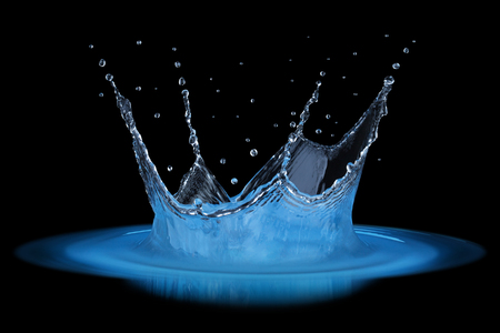 Water splash, isolated on the black background.の写真素材