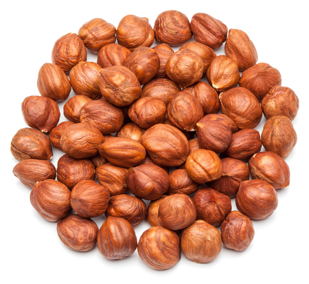 Hazelnuts isolated on the white background.の写真素材