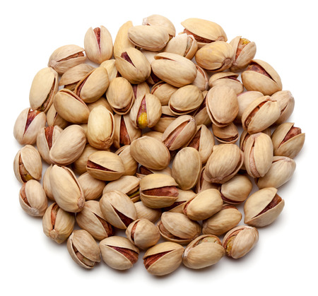 Pistachio nuts, isolated on the white background,の写真素材