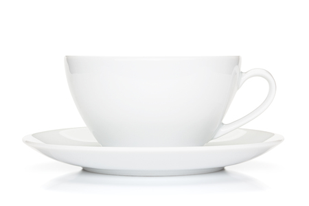 White coffee cup, isolated on the white background, clipping path included.の写真素材