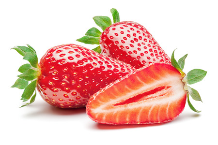 Strawberries isolated on the white background, clipping path included.の写真素材