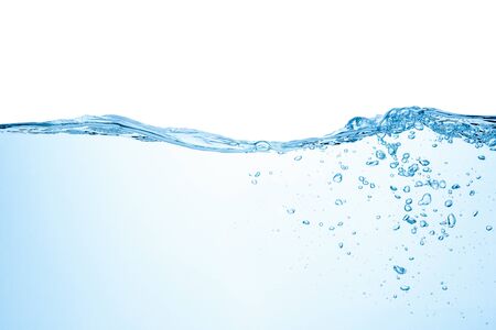 Water splash with bubbles of air, isolated on the white background.の写真素材