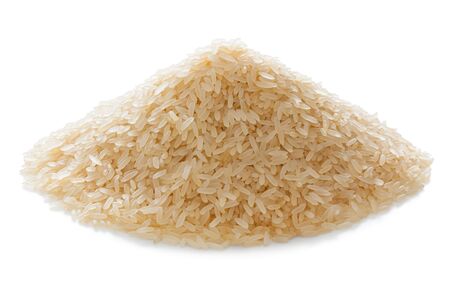  Raw rice isolated on the white background.の写真素材