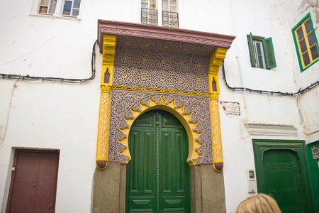 Streets of old Medina. Historical central part of Tanger city, Moroccoの写真素材