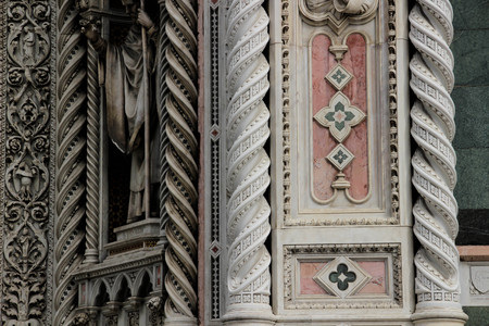 Detail of Cathedral Dome Santa Maria in Florence, Italyの写真素材