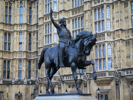 Richard Coeur de Lion is a Grade II listed equestrian statue of the 12th-century English monarch Richard I, also known as Richard the Lionheartの写真素材