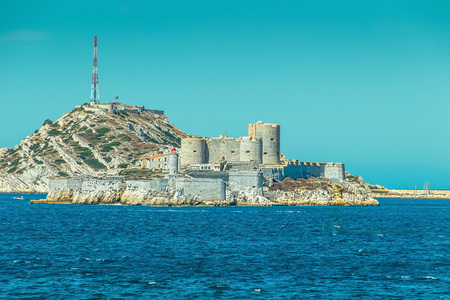Chateau d'If, famous prison mentioned in Dumas Monte Cristo novel, Marseille, Franceの写真素材