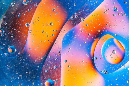 Picture of the blue unreal galaxy, abstract background with blue and orange colorの写真素材