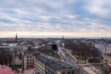 LIEPAJA, LATVIA - January, 2018: Liepaja city aerial view, Latvia.のeditorial素材