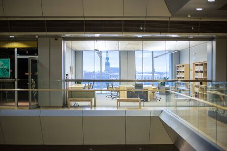 RIGA, LATVIA - January, 2018: Interior space of Latvian National Libraryのeditorial素材