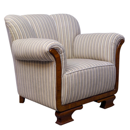 Vintage Art deco Chairs isolated on white backgroundの写真素材