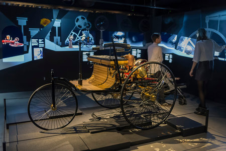 RIGA, LATVIA-February 18, 2019: 1886 Benz in the Riga Motor Museum.