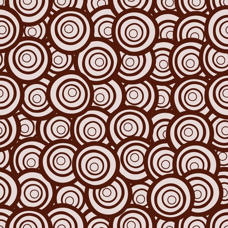 Cute hand drawn seamless pattern with circles in retro style. Background in pink and brown colors. Vector illustration can be copied without any seams.のイラスト素材
