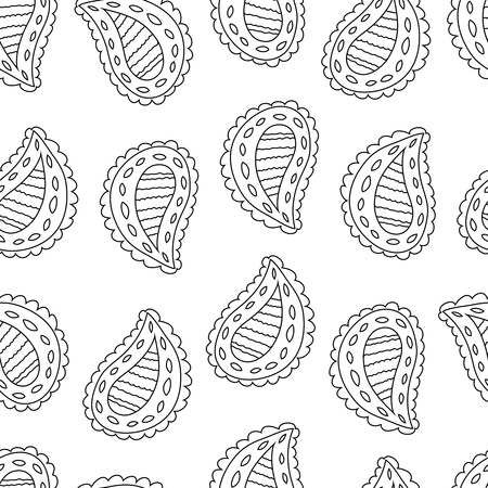 Seamless paisley pattern. Monochrome background. Elegant texture for backgrounds.のイラスト素材