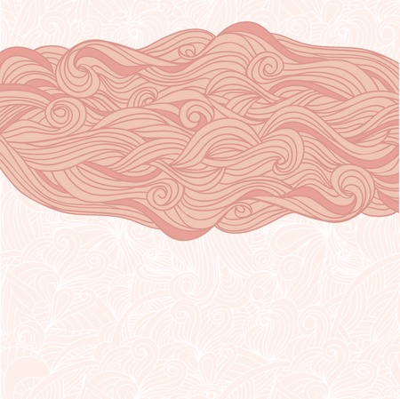Abstract hand drawn background with waves with place for text. Good for greeting card and web design. Vector illustration.のイラスト素材
