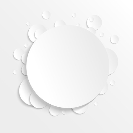 3D paper background with circles with place for text. Simple and cute vector illustration. Background template.のイラスト素材