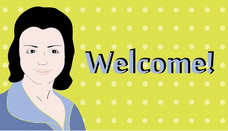 Cute retro woman in comics style, vector illustration.のイラスト素材