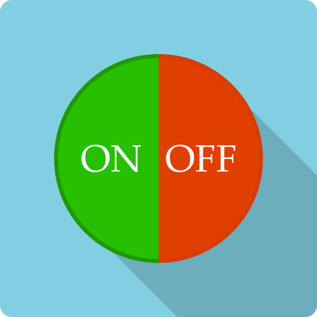 Simple on-off icon. Vector illustration flat design with long shadow.のイラスト素材