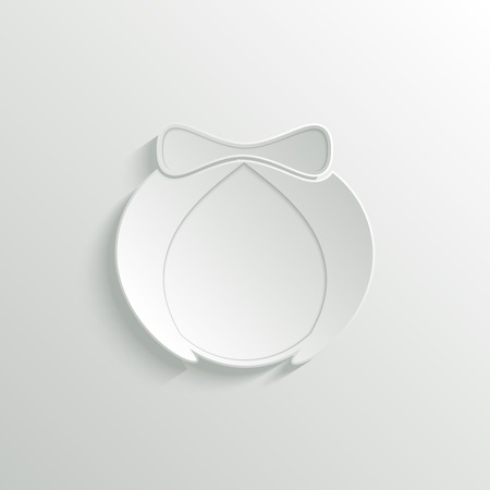 Abstract woman 3D paper icon. Avatar. Gender icon. Vector illustration.のイラスト素材