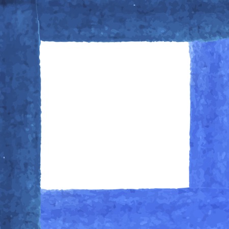 Frame made with blue watercolor brush lines.のイラスト素材