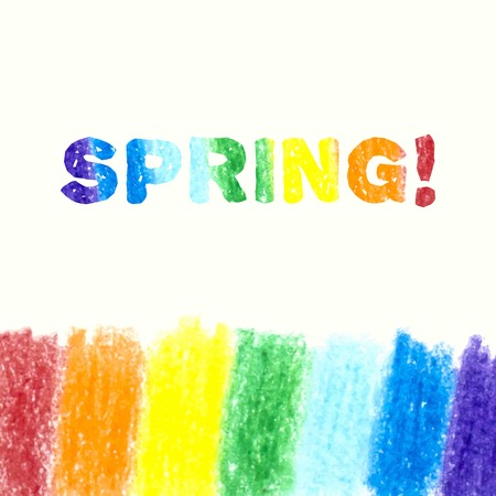 Pencil background with place for text. Sketch design. Rainbow pencil texture. Grunge background. Vector illustration.のイラスト素材