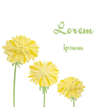 Watercolor dandelions. Abstract flower backgroundのイラスト素材