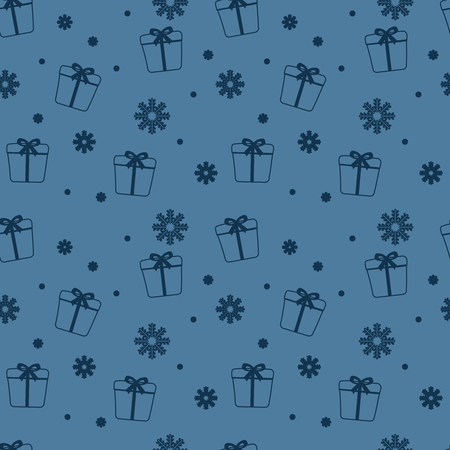 Seamless Christmas pattern. New Year theme. Backgrounds can be copied without any seams. Vector illustration. Winter endless texture can be used for printing onto fabric and paper or scrap booking.のイラスト素材