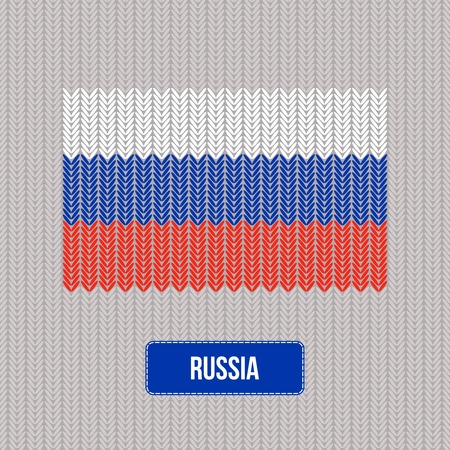 Knitting Russia flag. Stylish background. Abstract vector illustration. Can be used for web pages, prints and other design. National colors. State symbol.のイラスト素材
