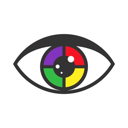 Colorful eye icon. Human vision theme. Vector illustrationのイラスト素材