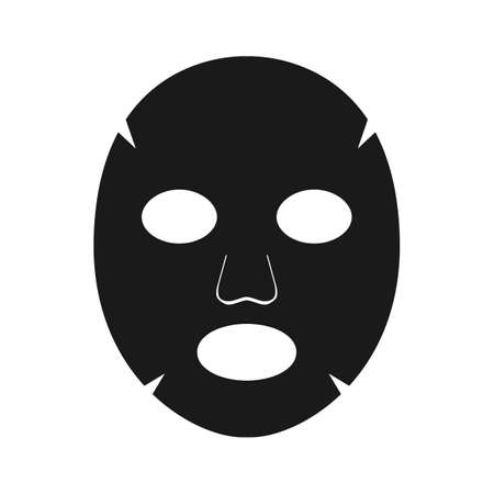 Face mask sheet black, skin care icon. Beauty illustration on white background. Editable vector illustrationのイラスト素材