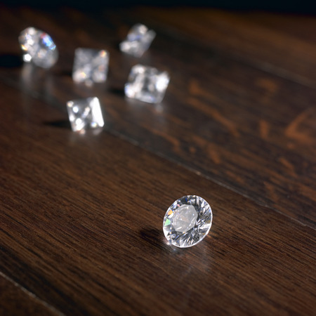 Diamonds on dark parquetの写真素材