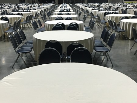 Group of round table for cateringの写真素材