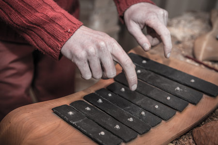 playing a musical instrument litofon 